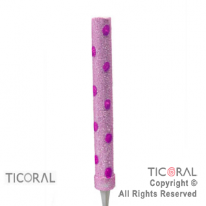 BENGALA GIBRE ROSA CON LUNARES FUCSIAS x 5